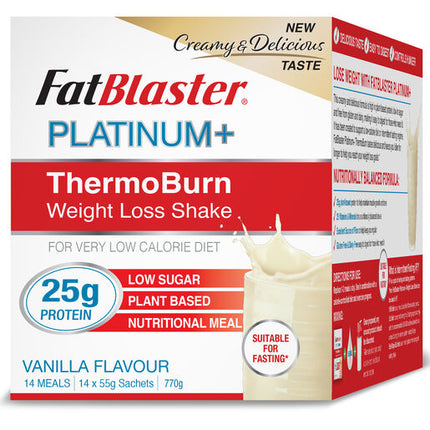 Naturopathica FatBlaster Platinum+ ThermoBurn Weight Loss Shake Vanilla 14 x 50g