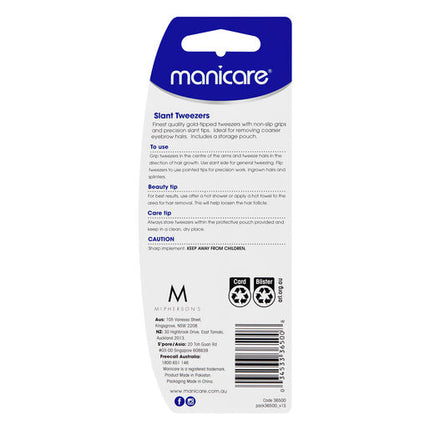 Manicare Gold Tipped Slant Tweezers
