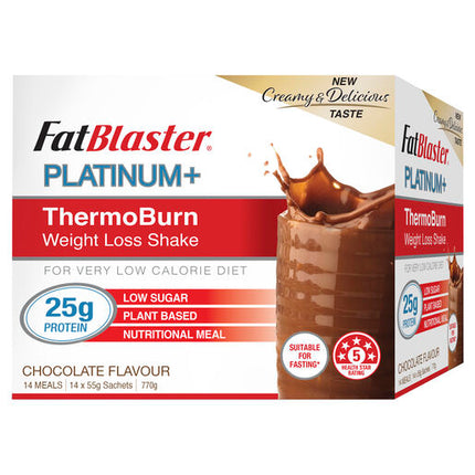 Naturopathica FatBlaster Platinum+ ThermoBurn Weight Loss Shake Chocolate 14 x 50g