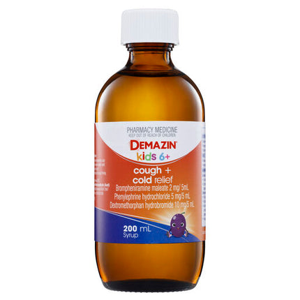Demazin Kids 6+ Cough & Cold Relief Syrup 200mL