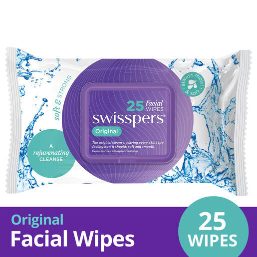 Swisspers Original Facial Wipes 25 Pack