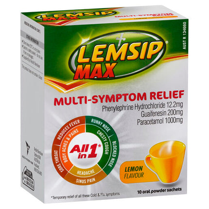 Lemsip Max Multi-Symptom Relief Lemon 10 Pack