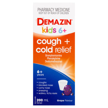 Demazin Kids 6+ Cough & Cold Relief Syrup 200mL