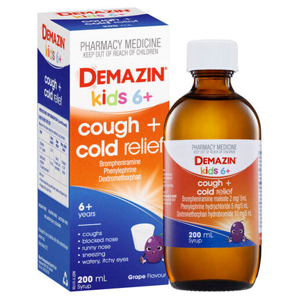Demazin Kids 6+ Cough & Cold Relief Syrup 200mL