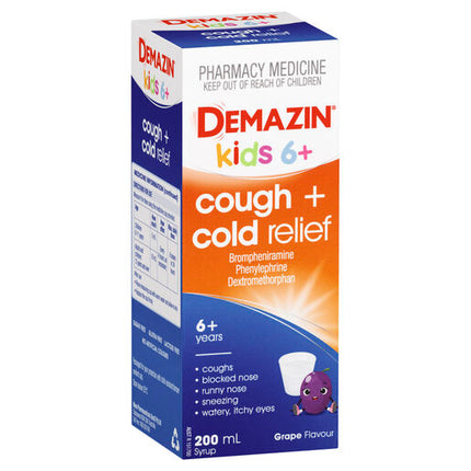 Demazin Kids 6+ Cough & Cold Relief Syrup 200mL