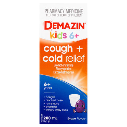 Demazin Kids 6+ Cough & Cold Relief Syrup 200mL