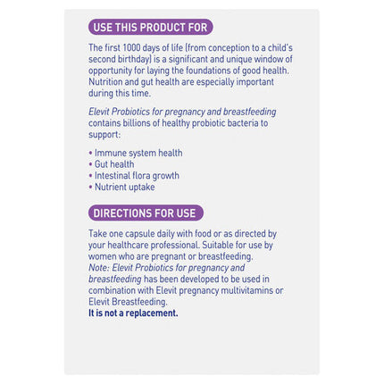 Elevit Probiotics for Immunity & Gut Health Capsules 30 Pack