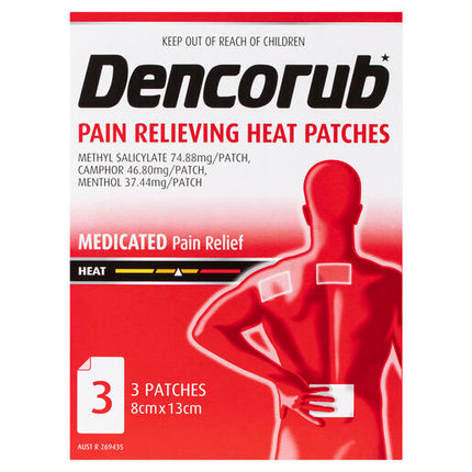 Dencorub Pain Relieving Heat Patch 3 Pack