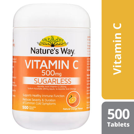 Nature's Way Sugarless Vitamin C 500mg Tablets 500 Chewable Tablets