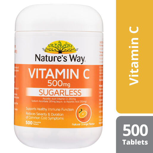 Nature's Way Sugarless Vitamin C 500mg Tablets 500 Chewable Tablets