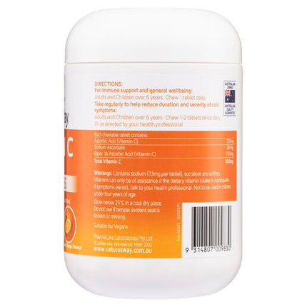 Nature's Way Sugarless Vitamin C 500mg Tablets 500 Chewable Tablets