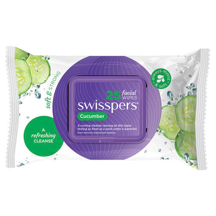 Swisspers Cucumber Facial Wipes 25 Pack