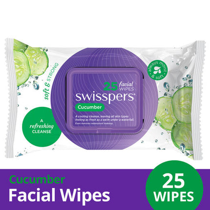 Swisspers Cucumber Facial Wipes 25 Pack