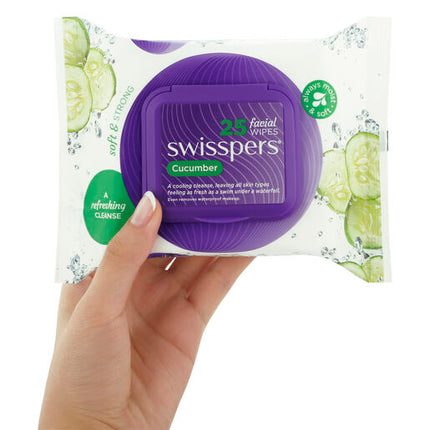 Swisspers Cucumber Facial Wipes 25 Pack