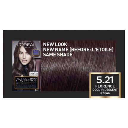 L'Oréal Paris Préférence Permanent Hair Colour - 5.21 Florence (Cool Iridescent Light Brown)