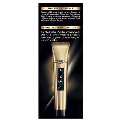 L'Oréal Paris Préférence Permanent Hair Colour - 5.21 Florence (Cool Iridescent Light Brown)