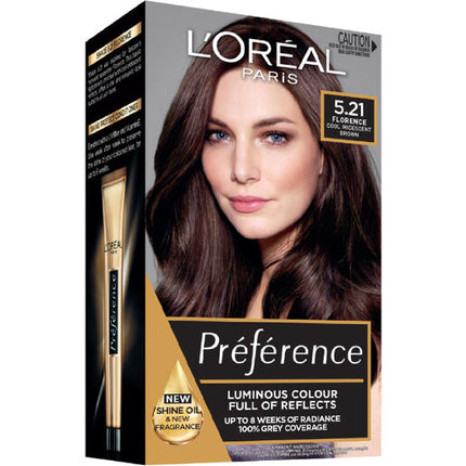 L'Oréal Paris Préférence Permanent Hair Colour - 5.21 Florence (Cool Iridescent Light Brown)