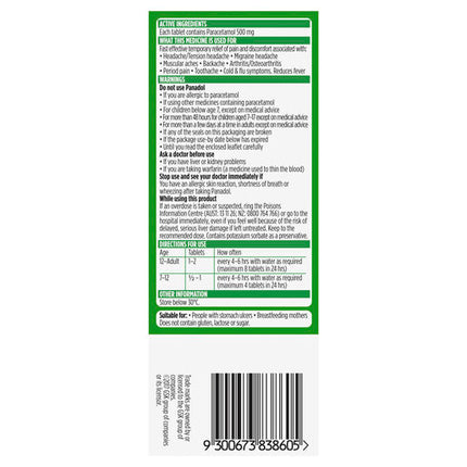 Panadol 500mg 20 Tablets