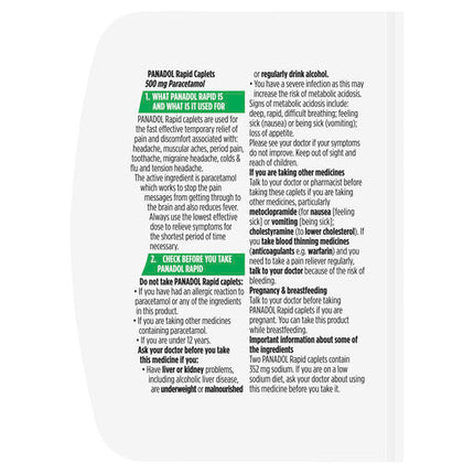 Panadol Rapid 500mg 10 Caplets
