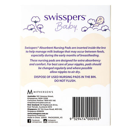 Swisspers Absorbent Nursing Pads 20 Pack