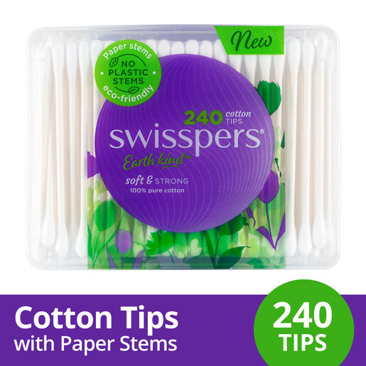 Swisspers Cotton Tips Paper Stems 240 Pack