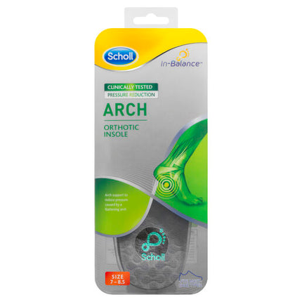 Scholl In-Balance Arch Orthotic Insole Medium Size 7- 8.5 1 Pair