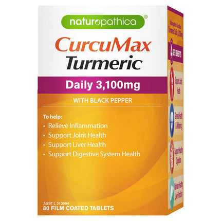 Naturopathica CurcuMax Turmeric Daily 3,100mg 80 Tablets