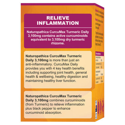 Naturopathica CurcuMax Turmeric Daily 3,100mg 80 Tablets