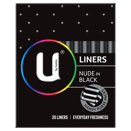 U By Kotex Nude in Black Liners 30 Pack