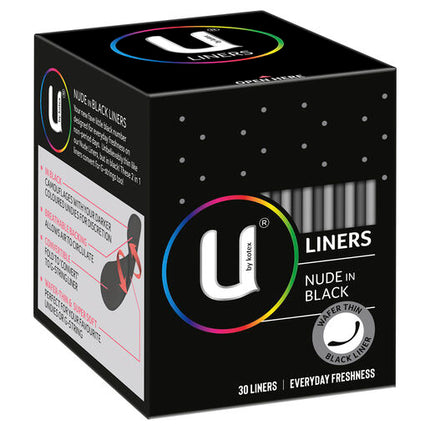 U By Kotex Nude in Black Liners 30 Pack
