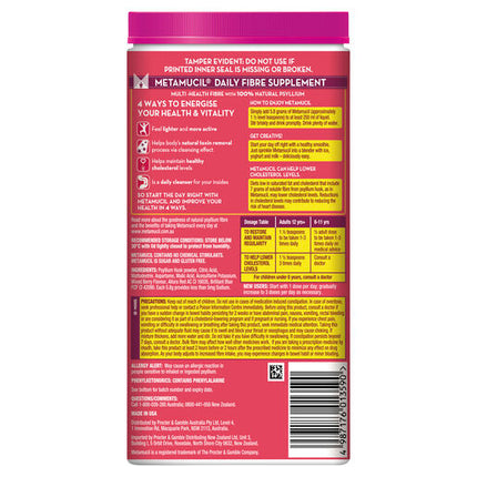 Metamucil Daily Fibre Supplement Wild Berry Smooth 114 Doses