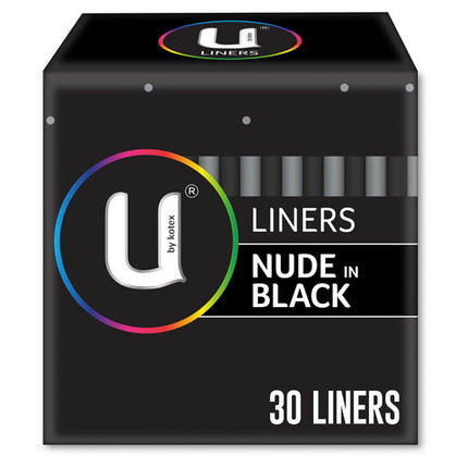 U By Kotex Nude in Black Liners 30 Pack