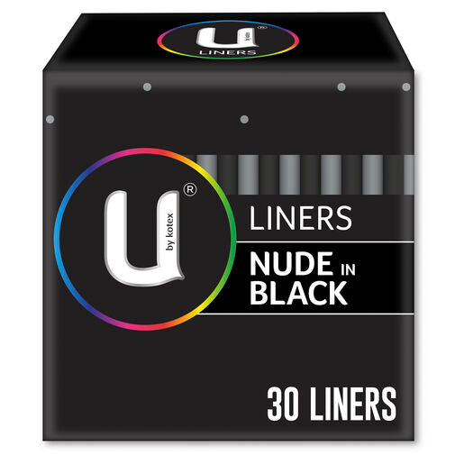 U By Kotex Nude in Black Liners 30 Pack