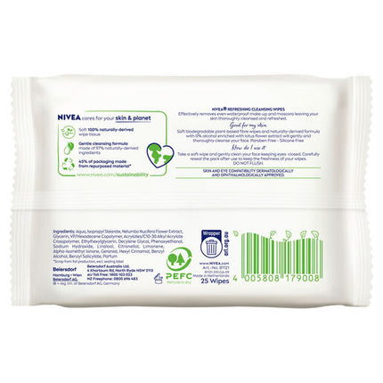 Nivea Soft Refreshing Cleansing Wipes 25 Pack
