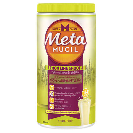 Metamucil Daily Fibre Supplement Lemon Lime Smooth 114 Doses