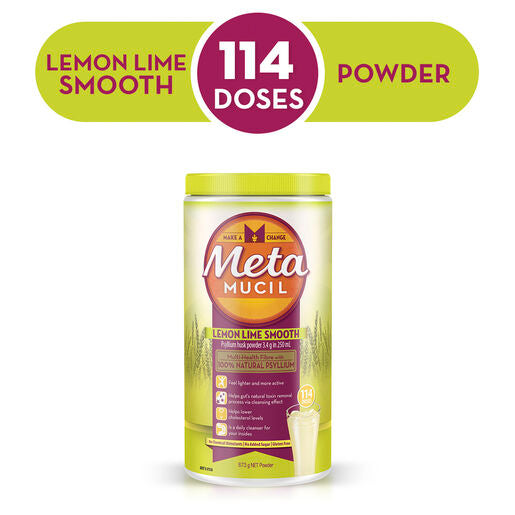Metamucil Daily Fibre Supplement Lemon Lime Smooth 114 Doses