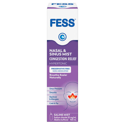 Fess Sinu-Cleanse Congestion Relief Nasal & Sinus Mist Original 100mL