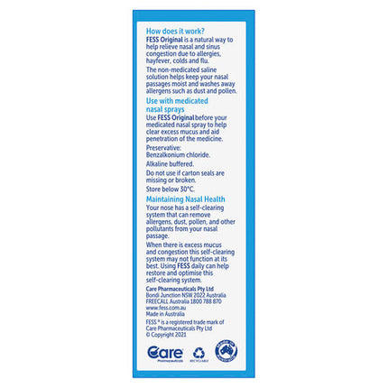 Fess Nasal Saline Spray Original 75mL
