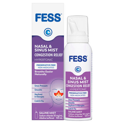 Fess Sinu-Cleanse Congestion Relief Nasal & Sinus Mist Original 100mL
