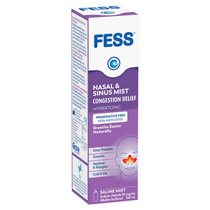 Fess Sinu-Cleanse Congestion Relief Nasal & Sinus Mist Original 100mL