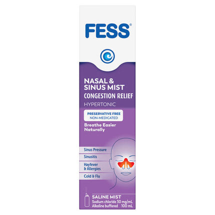 Fess Sinu-Cleanse Congestion Relief Nasal & Sinus Mist Original 100mL