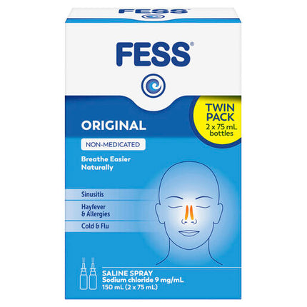 Fess Nasal Saline Spray Original 2 x 75mL