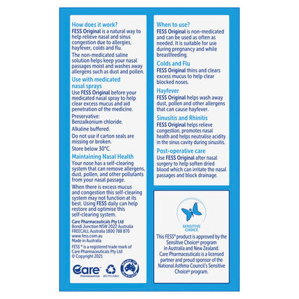 Fess Nasal Saline Spray Original 2 x 75mL