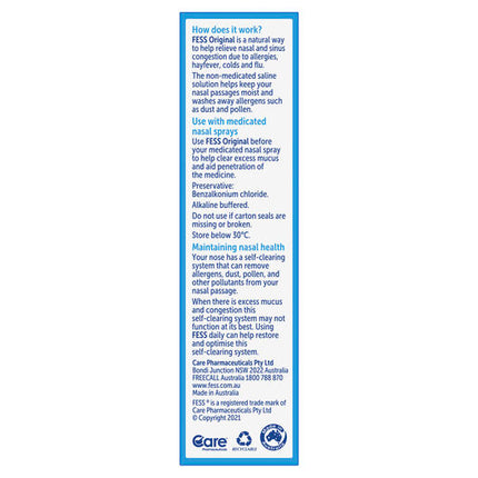 Fess Nasal Saline Spray Original 30mL