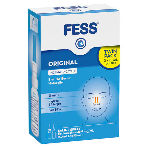 Fess Nasal Saline Spray Original 2 x 75mL