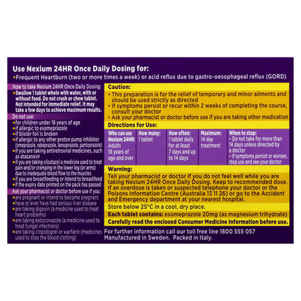 Nexium 24Hr 20mg 14 Tablets