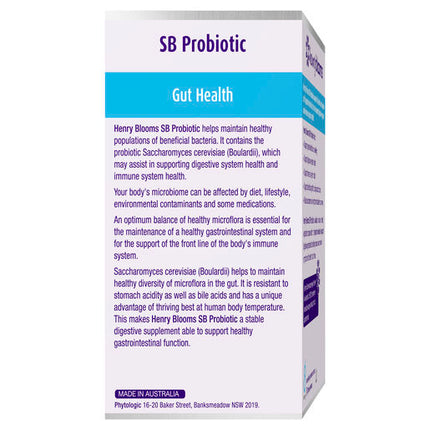 Henry Blooms SB Probiotic Gut Health 60 Vegetarian Capsules