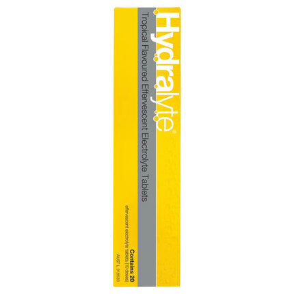 Hydralyte Tropical Flavoured Effervescent Electrolyte Tablets 20 Pack