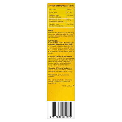 Hydralyte Tropical Flavoured Effervescent Electrolyte Tablets 20 Pack