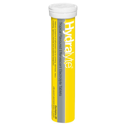 Hydralyte Tropical Flavoured Effervescent Electrolyte Tablets 20 Pack